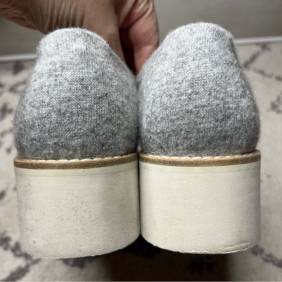 VINCE Zeta Grey Flannel Platform Oxford Loafers - Picture 6 of 11